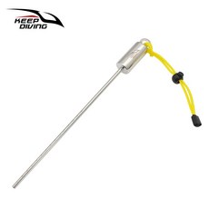 潛水搖鈴叮叮棒不銹鋼敲瓶器水下探棒帶刻度自響含手繩SSA-DD30 潛水鈴鐺 水中搖鈴 叮叮棒 水中搖鈴, 黃色