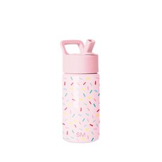 Simple Modern 아동용 서밋 빨대 뚜껑이 있는 물병 | 아기 상어 414ml(14온스) 스테인리스 스틸 컵 단열 텀블러 유아 학교용 | 아기 상어 친구들, -색종이 조각