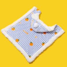 반려동물 옷 귀여운 망토 체크 후드망토 따뜻하고 귀여운 해바라기 자수 디자인 YLP, 1개, 블루