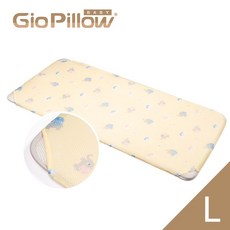 GIO Pillow 二合一有機棉超透氣嬰兒床墊 L號 (90x120cm) - 寶寶透氣床墊/兒童睡墊/幼兒園睡墊, 1個, 二合一L號-派對小象