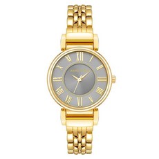 Anne Klein 여성용 메탈 손목 시계 로즈 골드/그린 AK/2158GNRG 439708, 골드/그레이