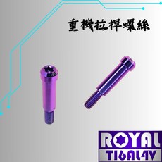 【瘋螺絲】ROYAL 螺絲 M6*36B P:1.0 錐形/重機拉桿螺絲 64鈦/正鈦/鈦合金 出貨附發票 幻彩藍, 1個
