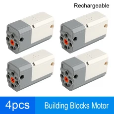 레고에드 앱 제어 충전식 리튬 배터리 빌딩 블록 PF 호환 자동차/기차 모터용 M 8883 블루투스, 03 4pcs M Motor