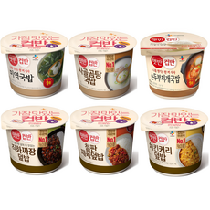 CJ 햇반 컵반 6종(미역국밥 사골곰탕국밥 순두부찌개국밥 직화짜장덮밥 철판제육덮밥 치킨커리덮밥), 1세트