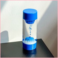 雙麵火山噴髮解壓油漏沙漏創意桌面液體擺件兒童玩具情侶禮物, 藍色雙面火山【解壓神器 創意擺件】