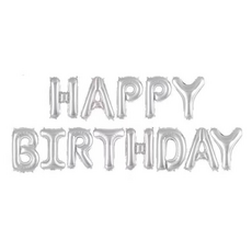 생일파티풍선 해피벌스데이 꾸미기 이벤트풍선 하트풍선 이니셜 은박풍선, 해피벌스데이 실버