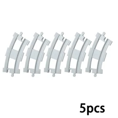 대형 루블로 조립 가능한 도플로 블록 기차 부품 도시 트랙 직선 및 곡선형 운송 철도, 14 Cruved Track-5pcs