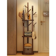 회전행거 원목 스탠드형 코너 옷걸이 360도 회전 코트랙