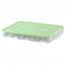 DFMEI 餃子盒專用家用水餃混沌盒冰箱雞蛋保鮮冷凍盒收納盒子多層帶蓋子, 1個, 升級款抹茶綠【1層1蓋】約放75個