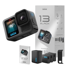 GoPro HERO13 Black ＋ 듀얼 배터리 충전기 ＋ Enduro 배터리 3개 ＋ 사이드 도어 5.3K 60fps 비디오 400fps 13배 슬로우 모
