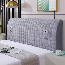 침대머리커버 침대 머리 커버 머리보드 헤드 쿠션 덮개, 1개, 코듀로이 연회색 1.2m