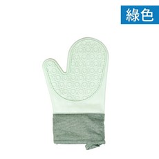 加厚防燙矽膠隔熱手套 微波爐烤箱適用 防滑高溫手套, 綠色(一只), 1個