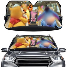 GENANY 자동차 SUV 트럭용 드래곤 윈드실드 햇빛 가리개(139.2 x 76.2cm(55 30인치)) 가리개 앞유리 전면 창문용 가리개 자외선 차단 차단 장식, 2-소형, 01. 허니 베어