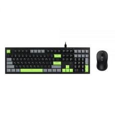 지클릭커 오피스프로 OPS70 사일런스 M RGB 무소음 방수 키보드 마우스 세트 108 PokerGreen, Poker