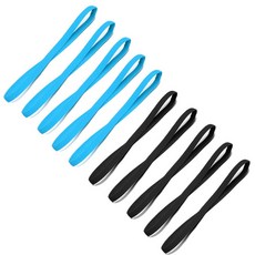 10Pcs 컬러 여성 남성 요가 머리띠 스포츠 미끄럼 방지 탄성 고무 헤어 액세서리, x 10pcs 4