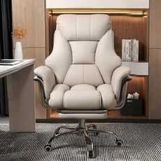 홈오피스 장시간 착석 편안한 등받이 조절 컴퓨터 의자 사장님 의자, 화이트
