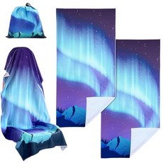 Tranqun 카시트 타월 커버 2팩 보관 가방 포함 시트 운동 후 땀 세탁 가능한 커버 미끄럼 방지 자동차 타월 개 반려동물 야외 스포츠 활동용(오로라 나이트 스카이), 오로라 나이트 스카이