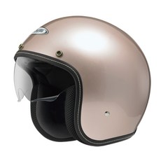 ZEUS ZS 388A 素色復古安全帽：內墨鏡片、吸濕排汗內襯、可拆洗3/4罩, 玫瑰金