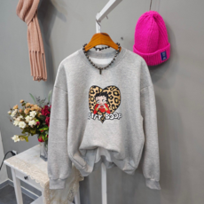 호피하트 뷰티 기모 맨투맨