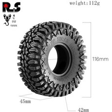 RC카 1.9인치 오프로드 대형 고속 용품 조립 장난감 부품, 1개, 116x45mm 독수리 타이어