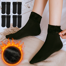 파트마 여성 겨울 양말 수면 기모 보온 융털 무지 5켤레 세트