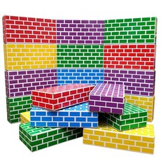 나우에듀 컬러 종이벽돌 세트 50p, 빨강 + 노랑 + 초록 + 파랑 + 보라, 1세트