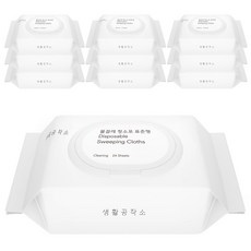 생활공작소 물걸레 청소포 표준형 24매입, 10개