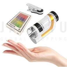 제이스튜 LED 300배율 야외 관찰 현미경 스마트폰연결 미니 풀세트, 본체+샘플+핸드폰거치대, 1개, 300배율 골드화이트