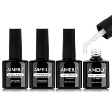 AIMEILI 네일 탈수기 프라이머 젤 베이스 탑 코트 세트 헤마 프리 크루얼티프리 비건 샤인 피니시 오래 지속되는 폴리쉬 스타터 키트 283837, AIMEILI 네일 탈수기 및 프라이머, 젤 베이스 및, 1