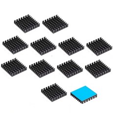 Easycargo 10피스 28mm 방열판 키트 x 06mm + 3M 8810 열 전도성 접착 테이프 냉각 GPU 칩 IC 모듈용 쿨러 알루미늄 핀 28x28x06mm 106, Easycargo 10피스 28mm 방열판 키트 x 0
