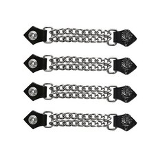 Dream Apparel 여성용 오토바이 조끼 익스텐더 4개 인조 가죽 바이커 익스텐더 더블 체인 포함 장미., 리버티 토치