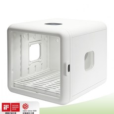 智能寵物烘乾箱 60L大空間 圓角設計 紫外線消毒 55Db低噪音, 白色, 1個, 小方烘幹箱