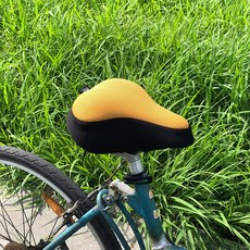 Dr.air 超輕量氣墊座墊套-城市車/Ubike適用，透氣舒適，提升騎乘體驗, 1個, 黃色