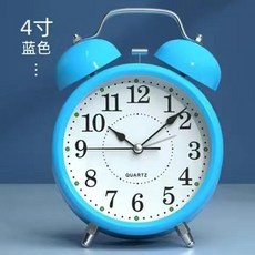 學生用超大聲靜音夜光鬧鐘 多功能兒童床頭鈴 S68F, 金屬藍框-白面,3寸電池款, 1個