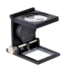 看鴿子眼放大鏡超高清緯密鏡紡織用60倍照布鏡帶燈帶刻度印刷折疊, 1個, 60倍鴿眼放大鏡-折疊式