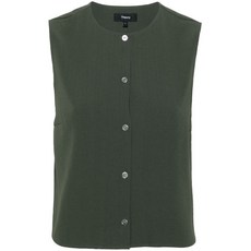 띠어리 스트라이프 크레이프 베스트