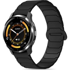 Tovimall 워치스트랩 밴드 시계줄 호환용 Garmin Venu 3S/Venu 4 41mm/Venu 2S/Vivoactive 4S/Vivomove 3S용 마그네틱 스포츠 포, Black