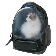 펫스맘 반려동물 고양이 강아지 이동 가방 우주선 백팩 창문, 1개, 그레이