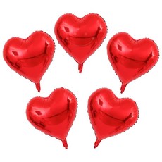 하트풍선 은박(45cm) 웨딩촬영 풍선 장식 파티용품 [에브리띵스마일] 1103, 5개, 레드