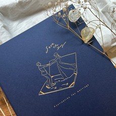 印印time 結婚書約夾《下一站和你》 硬殼粗糙質感/燙金設計 結婚用書·登記書約本·保存書（不含書約）, 沈穩藍(他店書約請確認好尺寸再下單), 1個