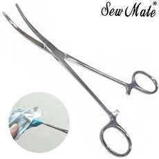 台灣製SewMate彎曲刀口翻面鉗16cm返裡鉗EG-16固定夾取適填充棉花製作娃娃拼布玩偶推出袋角手工藝裁縫紉, 1個, Silver