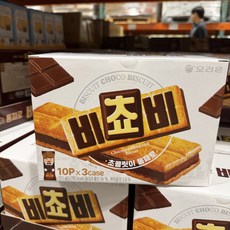 오리온 비쵸비 쵸코 샌드 비스킷 쿠키 통초콜릿, 25g, 10개