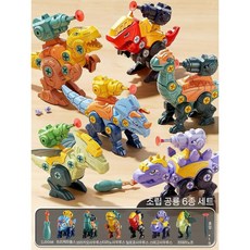 DIY 공룡들 조립 공룡 티라노 11세트 모음집 쥬라기모음 공룡모형 공룡블록 창의력, 공룡 6종 A조합
