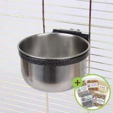 고정식 스텐 모이통 (소) 새장부착형 새모이 급식기, [단일상품], 상세 설명 참조