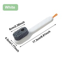 틈새 브러쉬 청소솔 다기능 자동 비누 액체 추가 신발 브러시 소프트 강모 의류 보드 디스펜서 청소 도구, 03 White