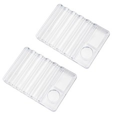 PAVIKE 젤네일 필기구 (2개입) 네일 아트 펜 홀더 네일 브러시 홀더 브러시 스탠드 필기구 투명 클리어 5 그리드 투명 오가나이저 홀더 네일 도구 심플 경량 안정적이다. 구르