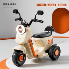DIU 兒童電動摩托車可坐人3-6-8歲男女孩寶寶遙控玩具三輪童車, 1個, 輕奢米標準款單驅動+6V4H:如圖
