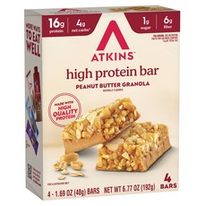 앳킨스 하이 프로틴 바 피넛 버터 그래놀라 4개입, 192g, 1개