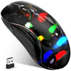 memzuoix 2.4G LED 무선 마우스 분리형 커버가 있는 충전식 인체공학적 노트북 PC 데스크탑 및 MacBook, 01 검은색
