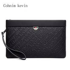 Cohnim kevin 男士商務手拿包 信封包, 黑色（防水超纖+專櫃禮盒）